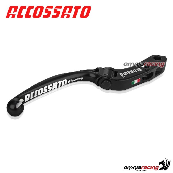 Folding long lever control for Accossato & Brembo brake master cylinder dist. 20mm color black RST