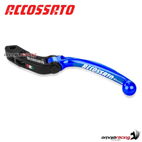 Leva frizione snodata corta per pompe radiali Accossato e Brembo interasse 18mm colore blu