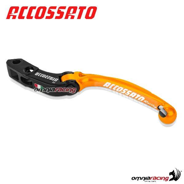 Leva frizione snodata corta per pompe radiali Accossato e Brembo interasse 18mm colore arancio RST