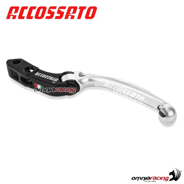 Leva frizione snodata corta per pompe radiali Accossato e Brembo interasse 18mm colore argento RST
