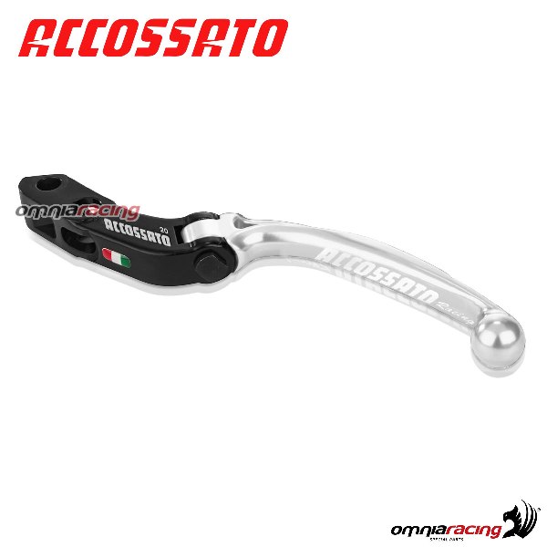 Leva frizione snodata corta per pompe radiali Accossato e Brembo interasse 18mm colore argento