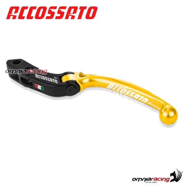 Leva frizione snodata corta per pompe radiali Accossato e Brembo interasse 18mm colore oro