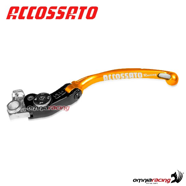 Leva frizione lunga RST regolabile snodata Accossato colore arancio per Ducati Monster S4R 2005>2006