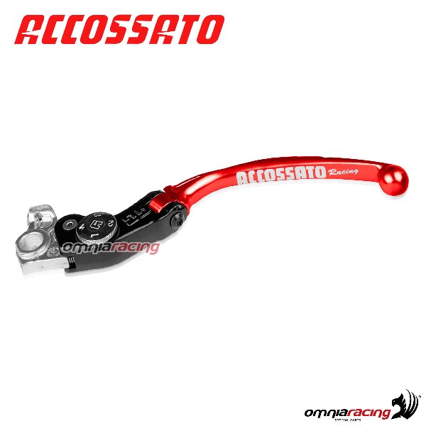 Leva frizione lunga regolabile snodata Accossato colore rosso per Ducati Monster 1000/S 2003>2005