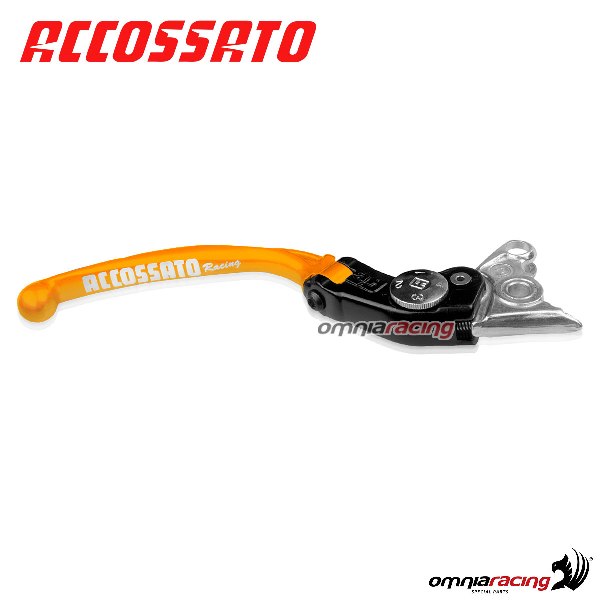 Leva freno lunga regolabile snodata Accossato colore arancio per Ducati Monster 1000 S2R 2006>2007