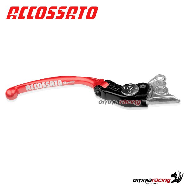 Leva freno lunga regolabile snodata Accossato colore rosso per Ducati Monster 1000/S 2003>2005