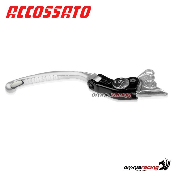 Leva freno lunga RST regolabile snodata Accossato colore argento per Ducati Monster 1000/S 2003>2005
