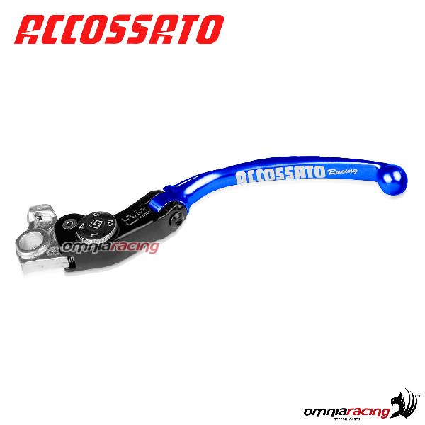 Leva frizione regolabile snodata Accossato colore blu per Ducati Hypermotard 796 2009>2017