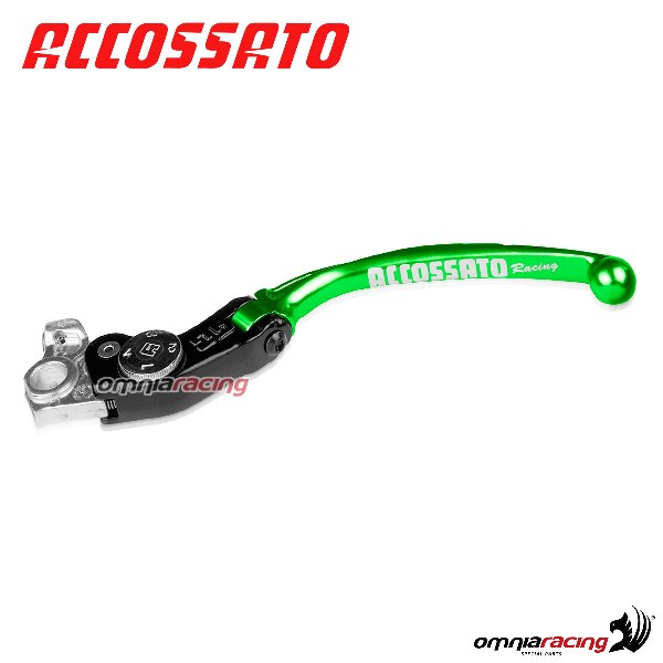 Leva frizione regolabile snodata Accossato colore verde per Ducati Monster 696 2010>2013