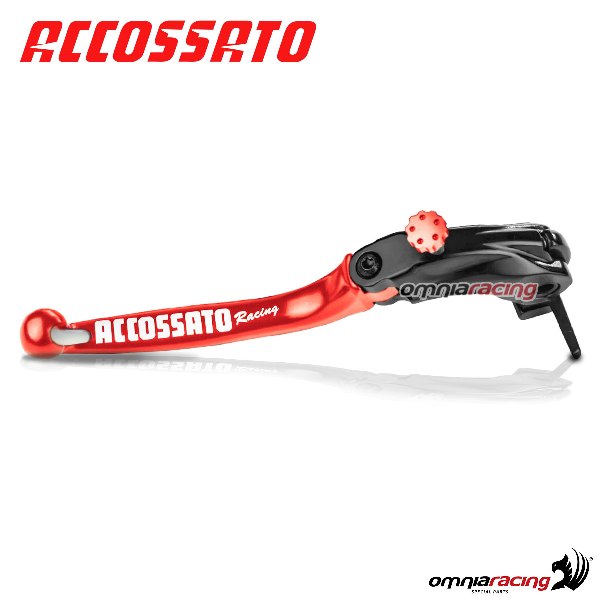 Folding lever RST Accossato for brake master cylinder Nissin red Kawasaki Z1000 ABS 2007>2009
