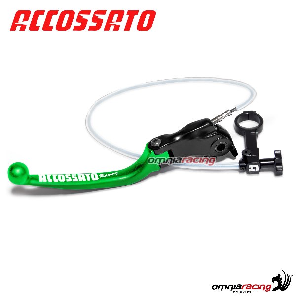 Leva freno con controllo remoto Accossato verde e supporto 35mm per Ducati Monster 1200S/R 2014>