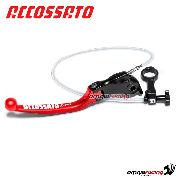 Leva freno con controllo remoto Accossato rosso e supporto 60mm per Ducati Monster 1200S/R 2014>