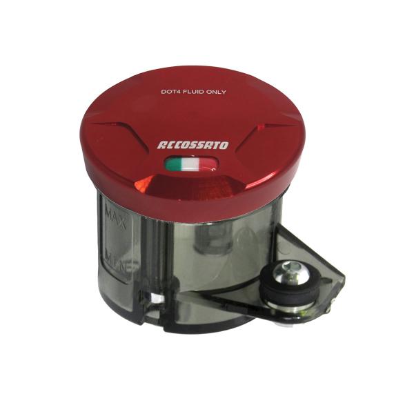 Accossato 45cc smoked brake fluid reservoir tank with red cap