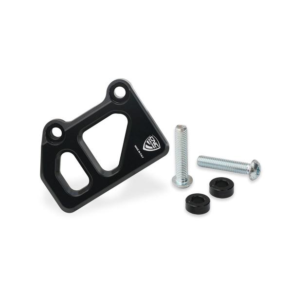CNC Racing black rear brake pump protection Moto Guzzi V85TT 2019-2023