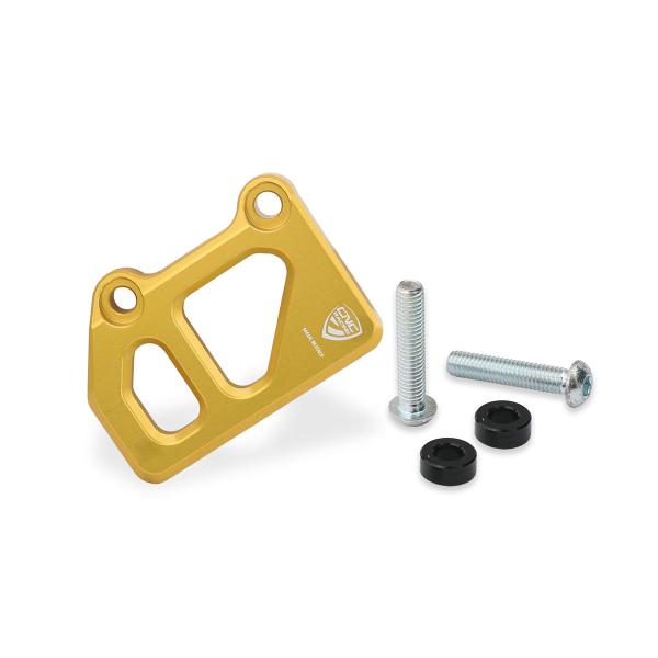 CNC Racing gold rear brake pump protection Moto Guzzi V85TT 2019-2023