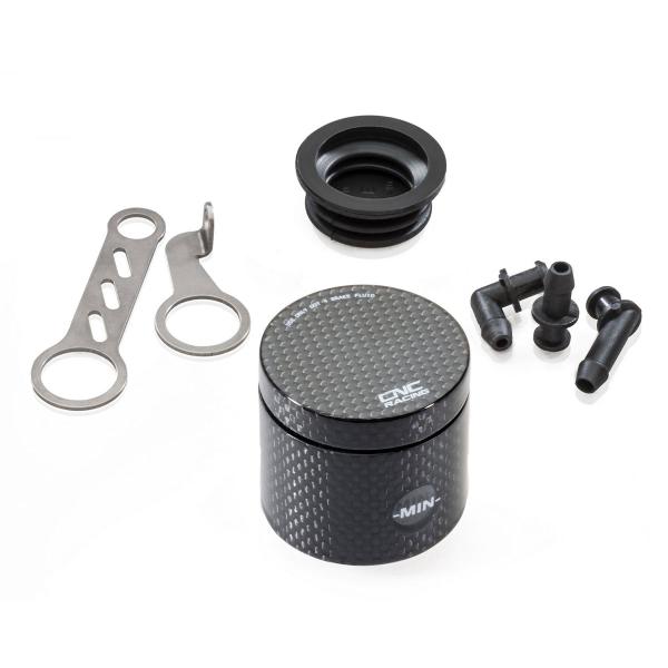 CNC Racing Rebel front brake oil reservoir tank 25ml round shiny carbon