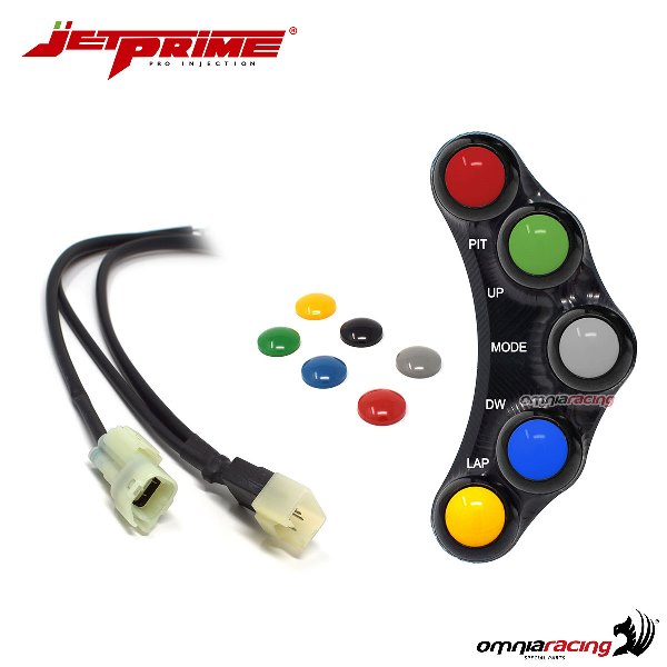 Pulsantiera JetPrime plug&play RACE 5 tasti lato sinistro per Kawasaki ZX10R Ninja /RR 2016>