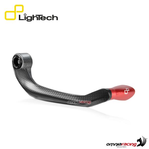 Lightech matt carbon brake lever guard with guard end / 132mm red color