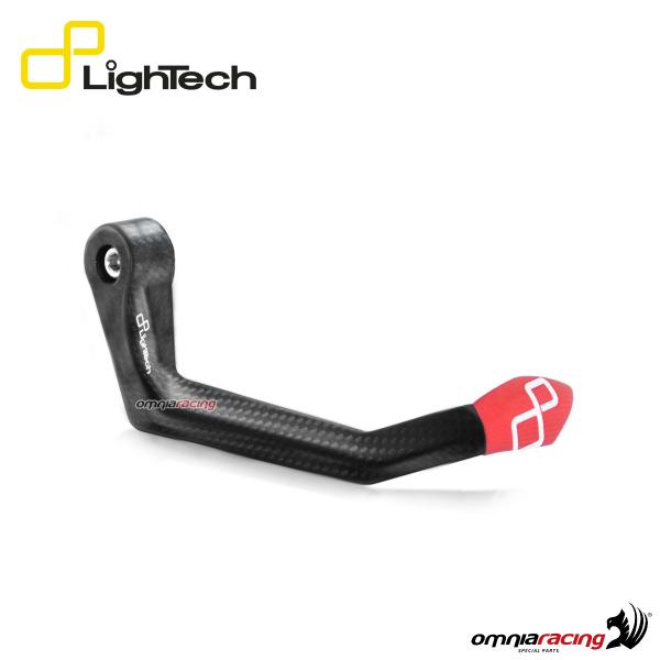 Lightech carbon fiber brake lever guard with guard end red color and wheelbase 132mm