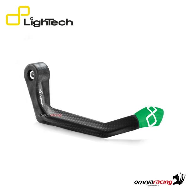 Lightech protezione leva freno in carbonio con terminale colore verde paraleva 132mm
