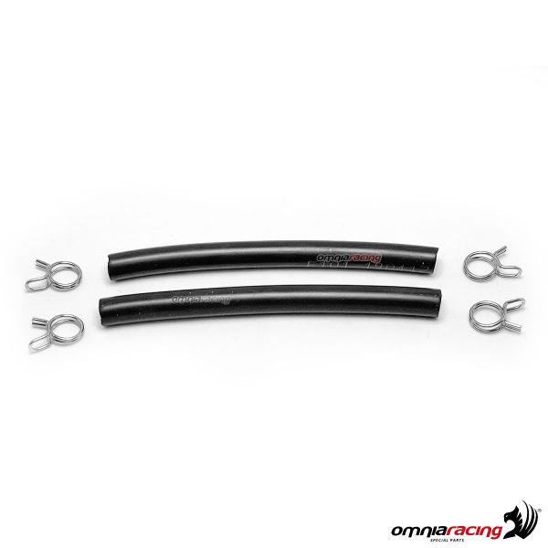 Coppia tubi siliconici omologato tubicino 10cm con fascette autoserranti per serbatoio fluido olio