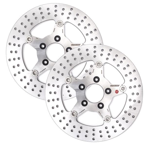 Coppia dischi freno anteriori Braking R-Flo Harley Davidson Dyna Super Glide T-Sport 1450 2000-2005