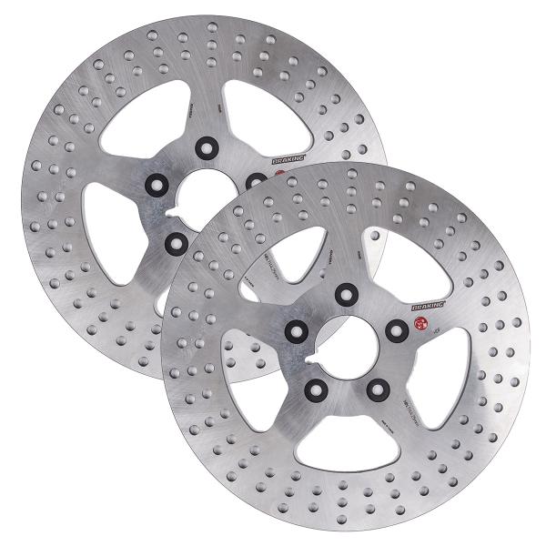 Coppia dischi freno anteriori Braking R-Fix Harley Davidson FLTR/I Road Glide 1450 1998-1999