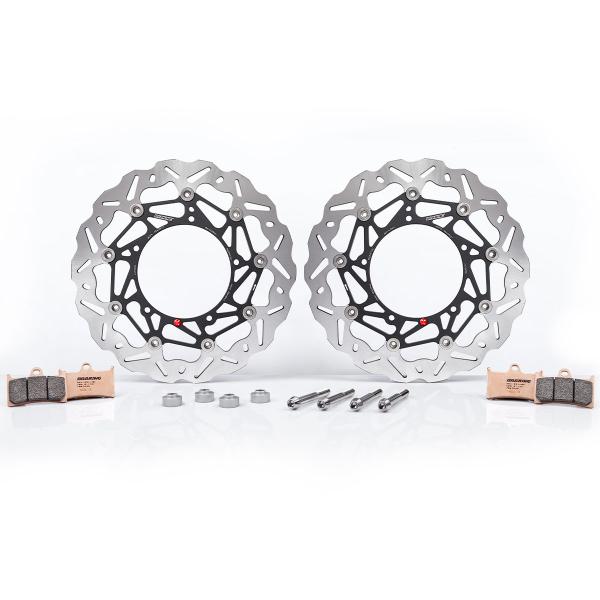 MALOSSI DCM Brake Discs & Pads Kit For Yamaha TMAX 500 (2004-2007) – 3 Floating Discs + Pads