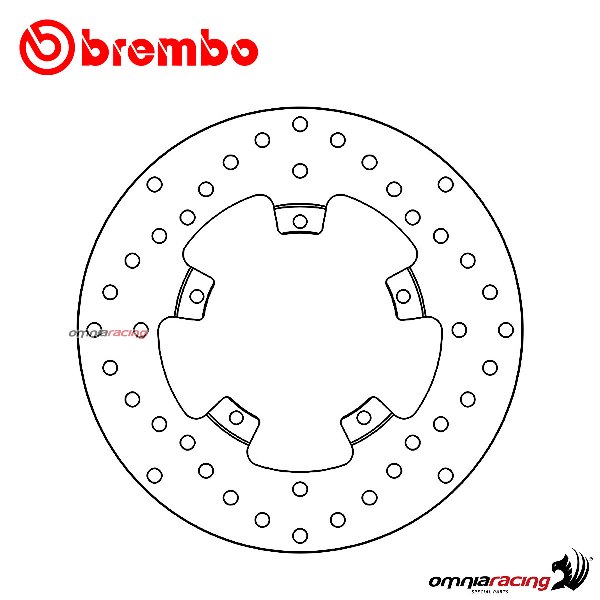 Disco freno Brembo Serie Oro anteriore fisso per Piaggio Fly 125 4T 3V IE EURO 3 2012>2013