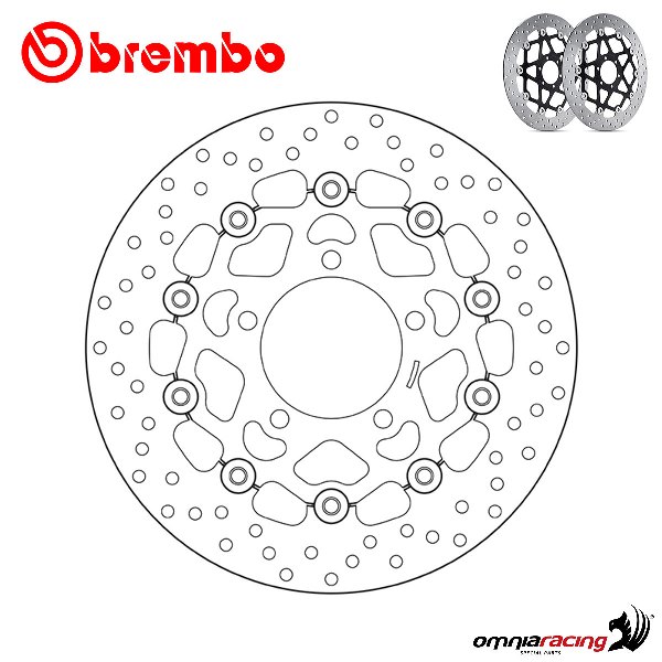 Coppia di dischi freno Brembo Serie Oro anteriori flottanti per Kawasaki ZX6RR 636 2003>2004
