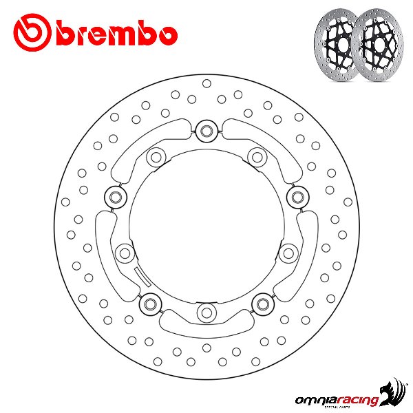 Pair of Brembo Serie Oro front floating brake discs for Yamaha Tmax 560 ABS 2020>