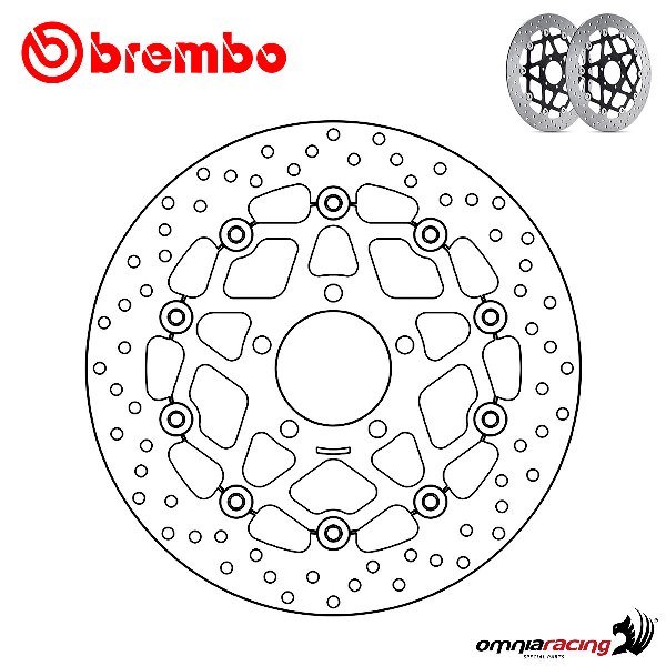 Pair of Brembo Serie Oro front floating brake discs for Kawasaki ZX9R 1998>1999