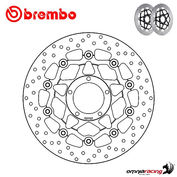 Coppia di dischi freno Brembo Serie Oro anteriori flottanti per Kawasaki GPZ1100/ABS 1995>1999