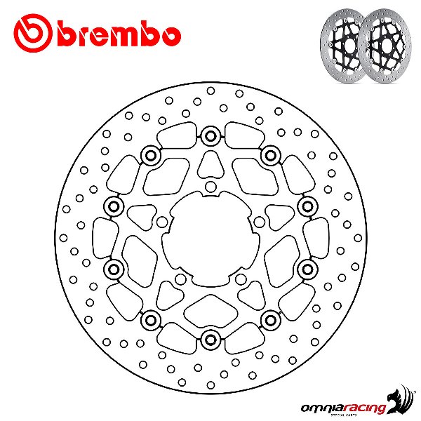 Coppia di dischi freno Brembo Serie Oro anteriori flottanti per Triumph Tiger Explorer 1200 2012>
