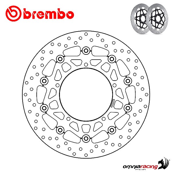 Pair of Brembo Serie Oro front floating brake discs for Yamaha MT10/MT10SP 2016>