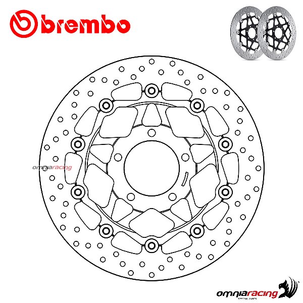 Coppia di dischi freno Brembo Serie Oro anteriori flottanti per Triumph Rocket III 2004>2017