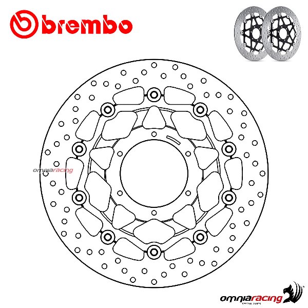 Coppia di dischi freno Brembo Serie Oro anteriori flottanti per Honda CBR1000RR 2006>2007