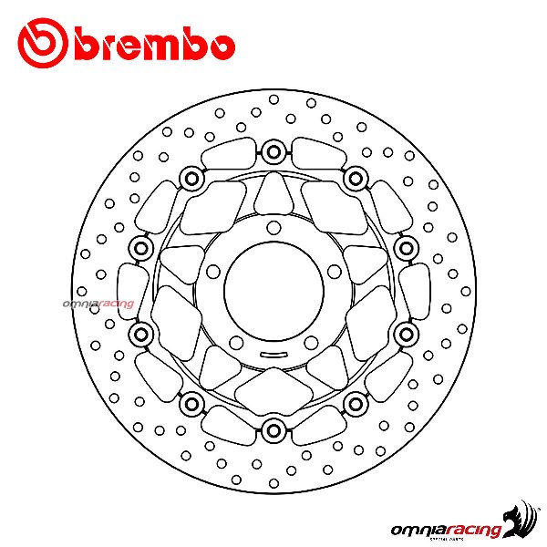 Brembo Serie Oro front floating brake disc for Triumph Speed Triple 1050R ABS 2012>2013