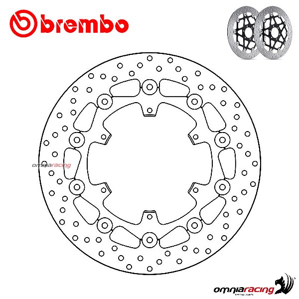 Pair of Brembo Serie Oro front floating brake discs for KTM 1190 Adventure/R/ABS 2013>2016