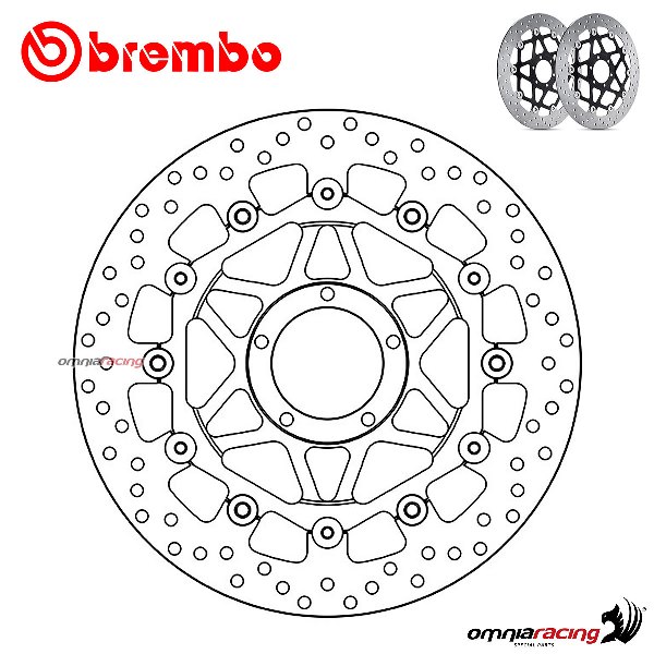 Coppia di dischi freno Brembo Serie Oro anteriori flottanti per Ducati 1098/S/Tricolore 2006>2011