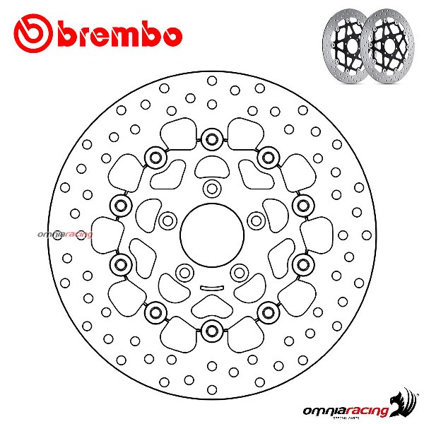 Coppia dischi freno Brembo Serie Oro anteriori flottanti Harley D Softail Springer Classic 05>06