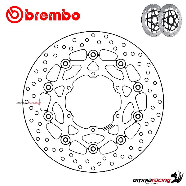 Pair of Brembo Serie Oro front floating brake discs for BMW F800GS 2008>2018