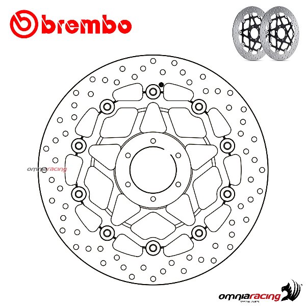 Coppia di dischi freno Brembo Serie Oro anteriori flottanti Honda CRF1000 Africa Twin ABS 2016-2019