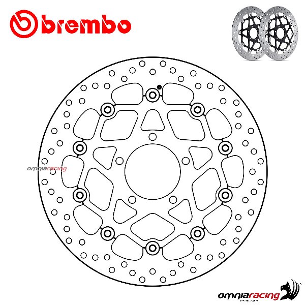 Pair of Brembo Serie Oro front floating brake discs for Kawasaki ZX10R ABS 2016>