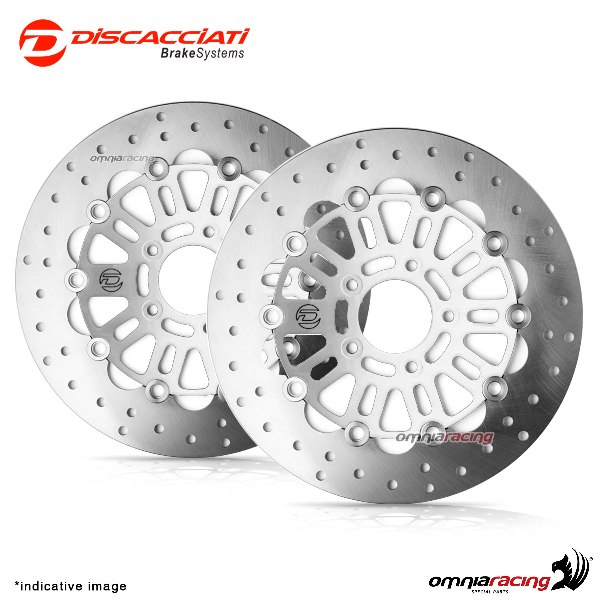 Coppia dischi Discacciati pinze custom Discacciati 292mm lucidato a specchio Harley Davidson 2000>