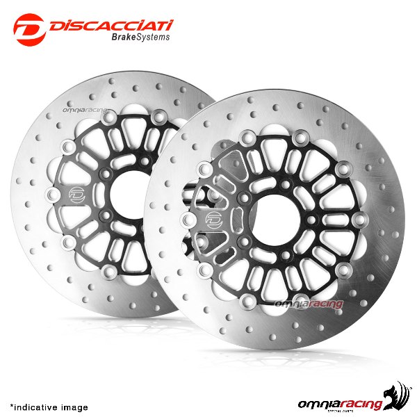 Coppia dischi Discacciati maggiorati diametro 320mm nero/finitura fresata per Harley Davidson xr1200