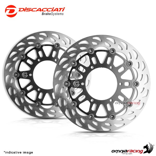 Pair of front floating discs Discacciati light 320mm black for Ducati Sport 620/750/800/900/1000