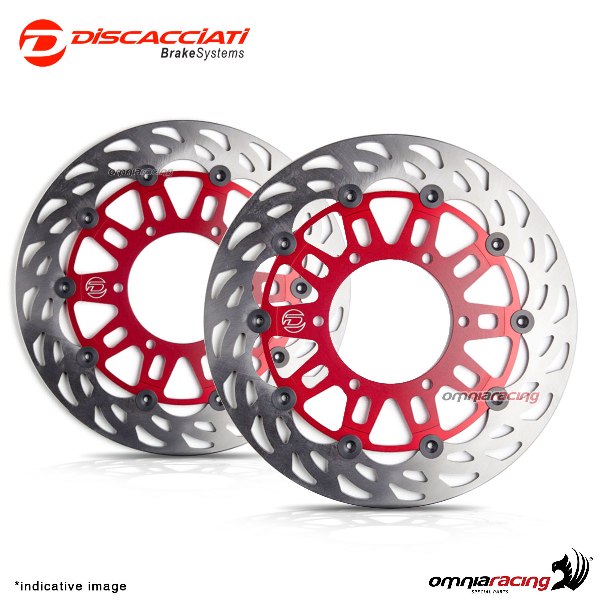 Pair of front floating discs Discacciati light diam 320mm red for Ducati Monster 696 Abs/800/900/S4
