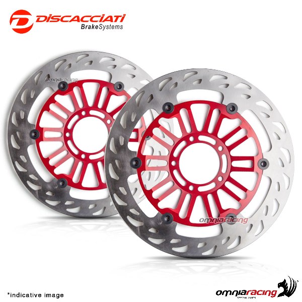 Pair of front floating discs Discacciati light diameter 320mm red for Ducati 999