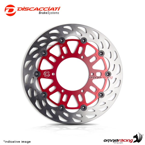 Front floating disc Discacciati diameter 298mm red for Yamaha XV950
